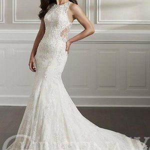 Christina Wu Wedding Dress 15693 Ivory/Silver Size 12 NWT